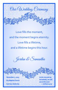 Wedding Program Cover Template 4E - Version 3